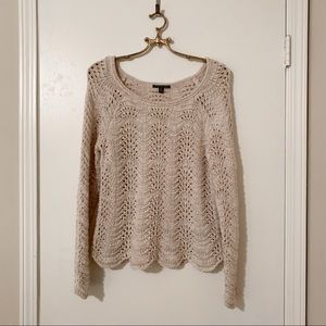American Eagle Crochet Sweater in Bone